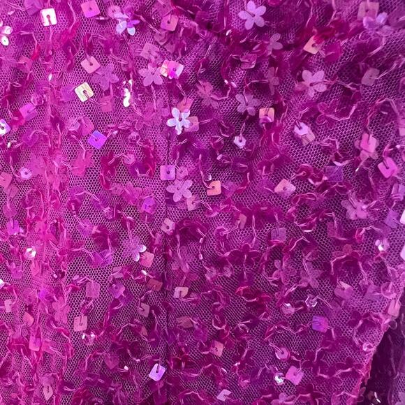 Mac Duggal 5674 Ruffle V-Neck Sequin Dress NWT Size 10 - Picture 7 of 8